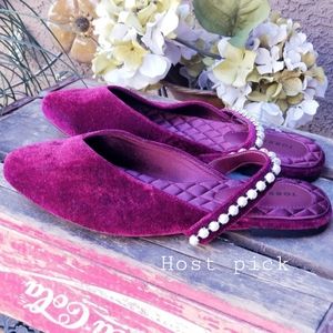 Torrid velvet like slip ons with Pearl detailing NWT sz 11